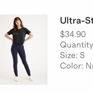 Quince Navy Women's Leggings Ultra Stretch